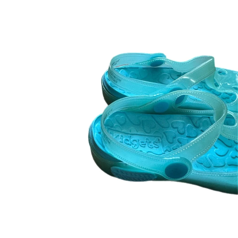 Kidgets Jelly Mary Jane Kids Size 9 Turquoise Excellent Heart Cutout Water Shoes